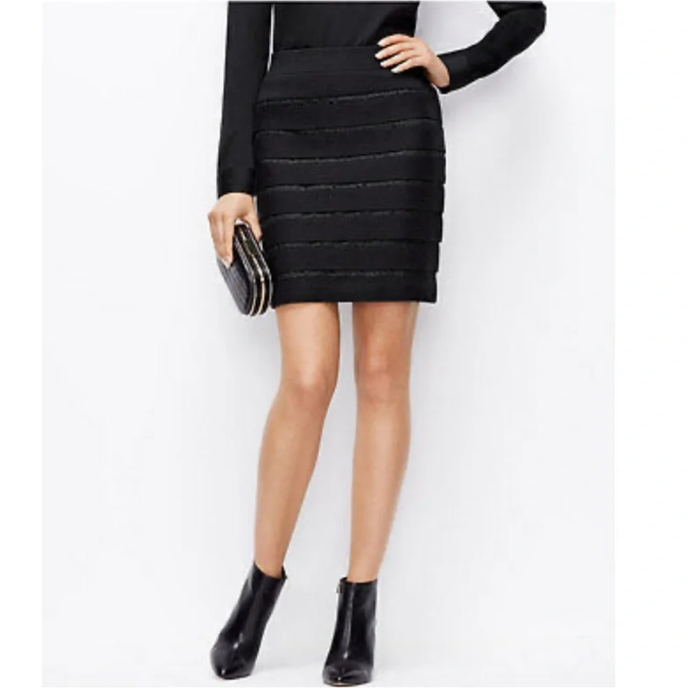 Ann Taylor Black Midi Skirt - Picture 1 of 6